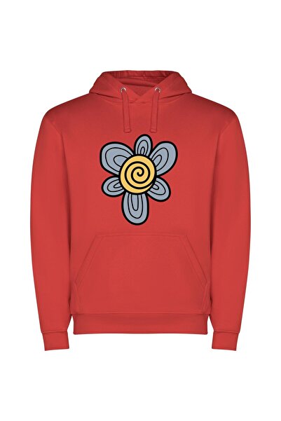 iLovePrints Floral Majesty Φούτερ με κουκούλα σε χρώμα Κόκκινο