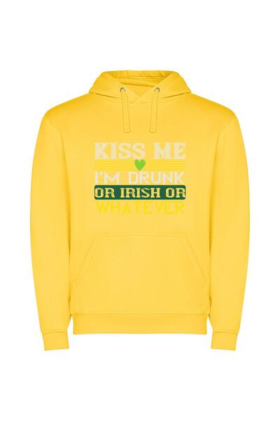 iLovePrints Lucky Drunk Clover Fest Φούτερ με κουκούλα σε χρώμα Κίτρινο