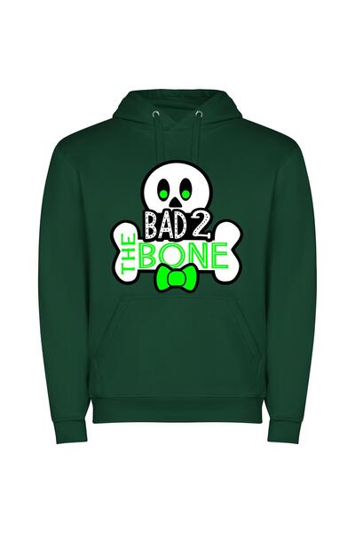 iLovePrints Bow-tied Badass Skull Φούτερ με κουκούλα σε χρώμα Πράσινο