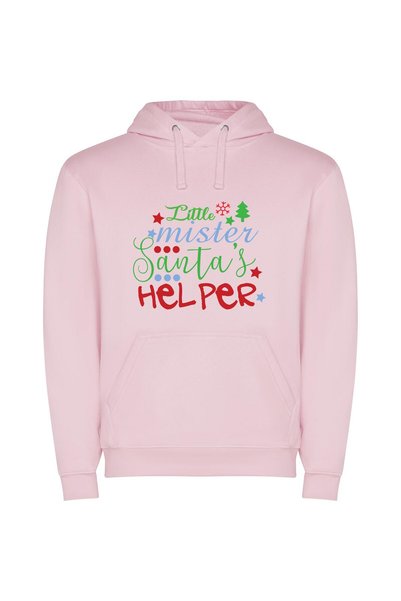 iLovePrints Santa's Little Helper Φούτερ με κουκούλα σε χρώμα Ροζ