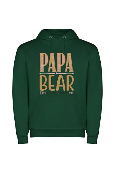 iLovePrints Papa Bear's Chic Sign Φούτερ με κουκούλα σε χρώμα Πράσινο