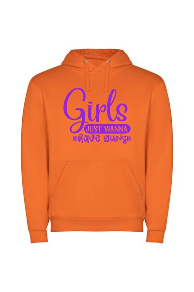 iLovePrints Charming Firearms Collection Φούτερ με κουκούλα σε χρώμα Πορτοκαλί