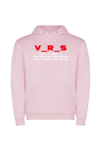 iLovePrints Vivid Red VR Logo Φούτερ με κουκούλα σε χρώμα Ροζ