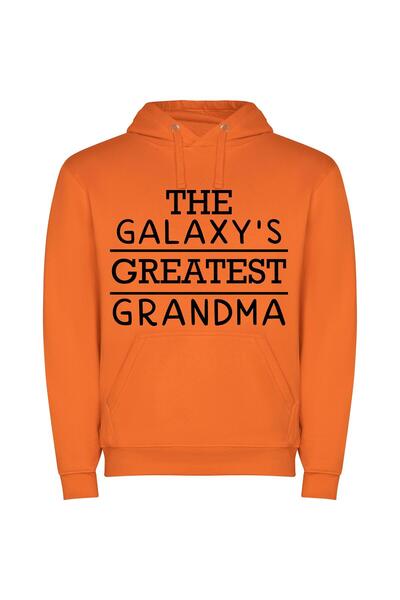 iLovePrints Grandma of the Galaxies Φούτερ με κουκούλα σε χρώμα Πορτοκαλί