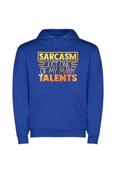 iLovePrints Sarcastic Elegance Φούτερ με κουκούλα σε χρώμα Μπλε