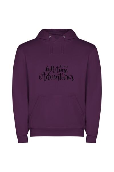 iLovePrints Adventurous Time Explorer Φούτερ με κουκούλα σε χρώμα Μωβ