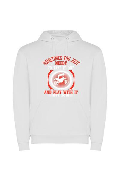 iLovePrints Retro Ride: Artful Play Φούτερ με κουκούλα σε χρώμα Λευκό