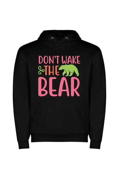 iLovePrints Beware Cool Bear Art Φούτερ με κουκούλα σε χρώμα Μαύρο