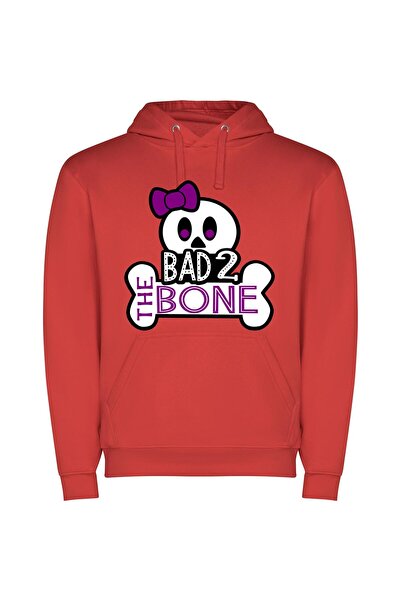 iLovePrints Bad Skull Rock Profile Φούτερ με κουκούλα σε χρώμα Κόκκινο