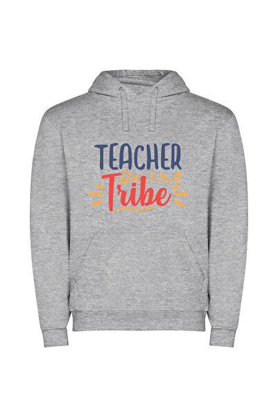 iLovePrints YumTribes: Old School Teacher Φούτερ με κουκούλα σε χρώμα Γκρι