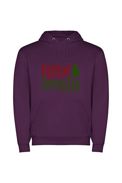 iLovePrints Toasty Deliciousness Φούτερ με κουκούλα σε χρώμα Μωβ