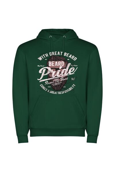 iLovePrints Bearded Visionary Φούτερ με κουκούλα σε χρώμα Πράσινο