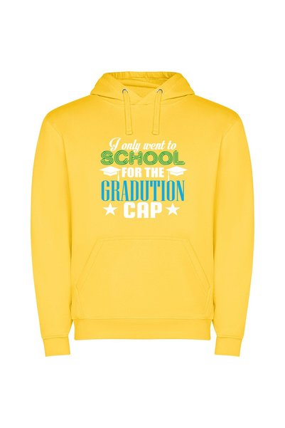 iLovePrints Elegant Graduation Blues Φούτερ με κουκούλα σε χρώμα Κίτρινο