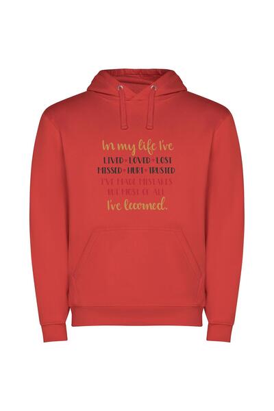 iLovePrints Embracing Life's Many Levels Φούτερ με κουκούλα σε χρώμα Κόκκινο