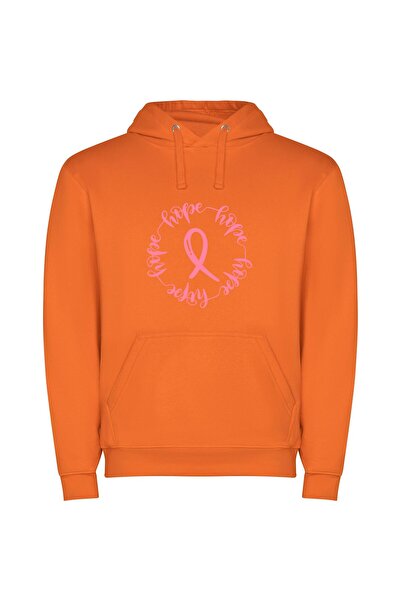 iLovePrints Radiant Ribbon of Hope Φούτερ με κουκούλα σε χρώμα Πορτοκαλί