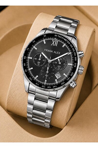 Frank Alex Men's Wristwatch with Steel Strap with 2 Years Warranty Special fo...