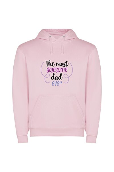 iLovePrints Dad Bod: Ultimate Awesomeness Φούτερ με κουκούλα σε χρώμα Ροζ