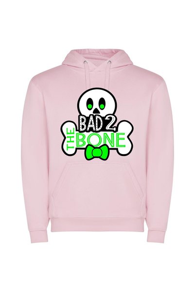 iLovePrints Bow-tied Badass Skull Φούτερ με κουκούλα σε χρώμα Ροζ