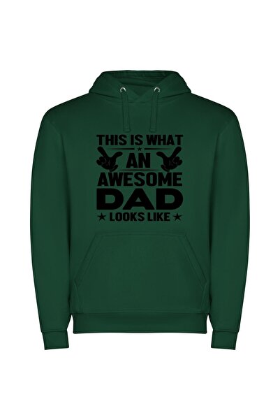 iLovePrints Super Dad Swagger Φούτερ με κουκούλα σε χρώμα Πράσινο