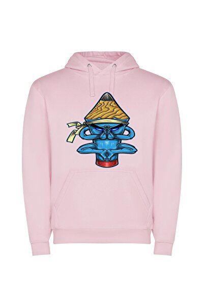 iLovePrints Enigmatic Woodland Ninja Φούτερ με κουκούλα σε χρώμα Ροζ