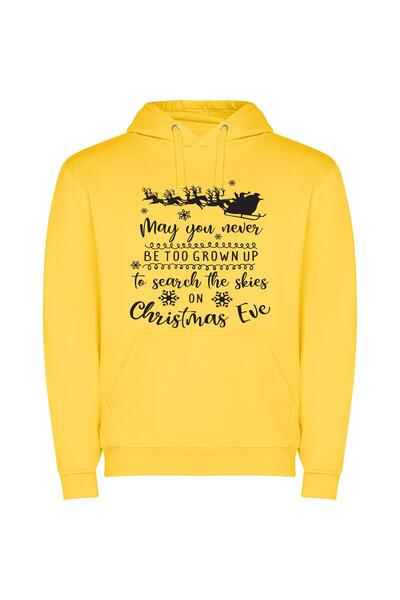 iLovePrints Monochrome Holiday Bliss Φούτερ με κουκούλα σε χρώμα Κίτρινο