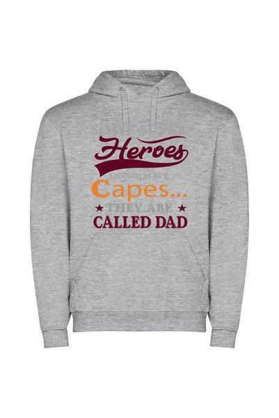iLovePrints Dad, the Flagged Heroes Φούτερ με κουκούλα σε χρώμα Γκρι