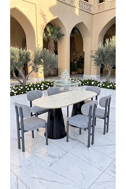 metallion Toscana Serisi 6 Kişilik Yemek Masası Takımı 90x160 cm 1. Sınıf MDF...