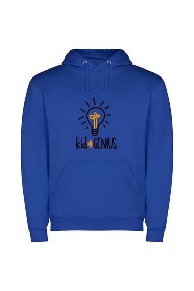 iLovePrints Genius Glow: Next-Gen Design Φούτερ με κουκούλα σε χρώμα Μπλε