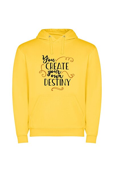 iLovePrints Destiny's Creative Embrace Φούτερ με κουκούλα σε χρώμα Κίτρινο