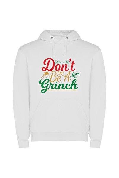 iLovePrints Festive Grinch: Holiday Edition Φούτερ με κουκούλα σε χρώμα Λευκό