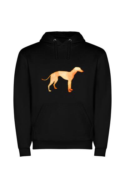 iLovePrints Elegant Anthropomorphic Dog Φούτερ με κουκούλα σε χρώμα Μαύρο