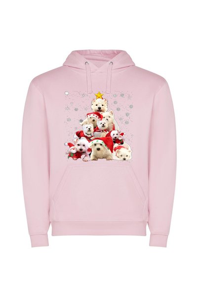 iLovePrints Festive Paws Parade Φούτερ με κουκούλα σε χρώμα Ροζ