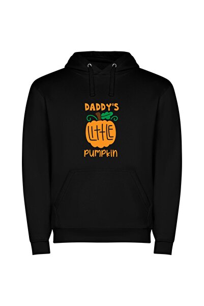 iLovePrints Precious Pumpkin Portrait Φούτερ με κουκούλα σε χρώμα Μαύρο