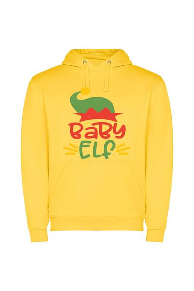 iLovePrints Merry Elf Baby Hat Φούτερ με κουκούλα σε χρώμα Κίτρινο