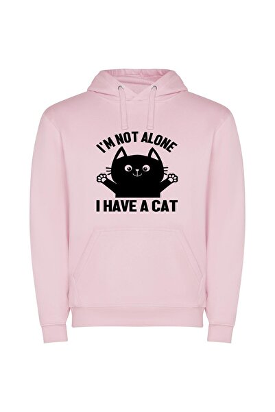 iLovePrints Feline Friends Forever! Φούτερ με κουκούλα σε χρώμα Ροζ