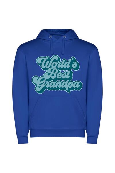 iLovePrints Grandpa's World's Best Φούτερ με κουκούλα σε χρώμα Μπλε