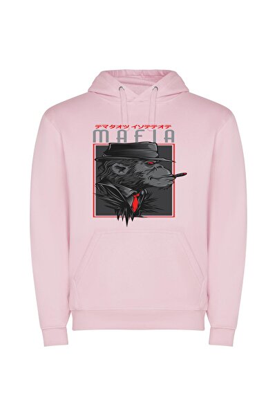 iLovePrints Primal Gangster Animals Φούτερ με κουκούλα σε χρώμα Ροζ