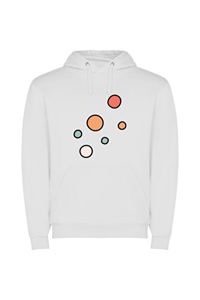 iLovePrints Colorful Dot Array Φούτερ με κουκούλα σε χρώμα Λευκό