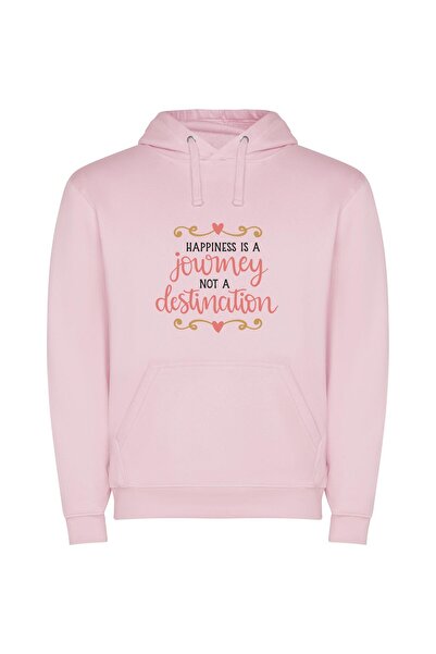 iLovePrints Blissful Journey to Happiness Φούτερ με κουκούλα σε χρώμα Ροζ
