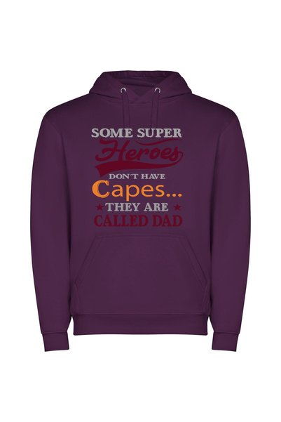 iLovePrints Dad Heroes: The Flag Cape Φούτερ με κουκούλα σε χρώμα Μωβ
