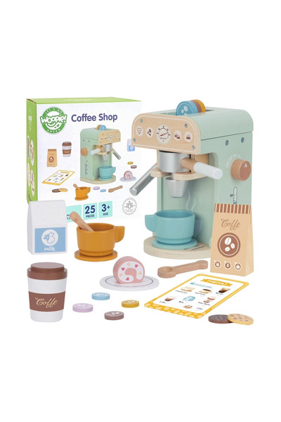 woopie LET'S GO GREEN GREEN Aparat de cafea din lemn 25 bucăți Barista de cof...