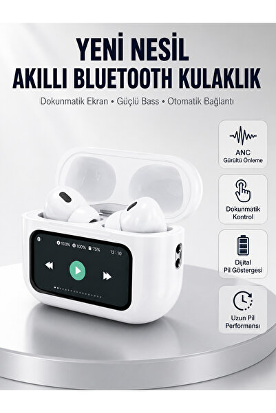Genel Markalar Dokunmatik Ekranlı Bluetooth Kulaklık ANC Gürültü Önleme Suya ...