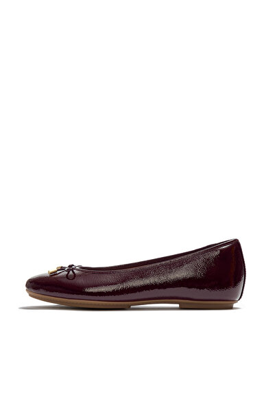 Fitflop Women's Delicato Bow Textured Patent-Leather Ballet Flats