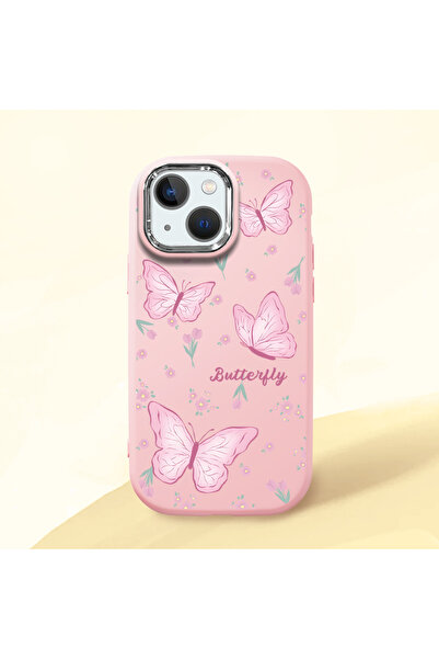 SLIMFELT iPhone 13 Mini Uyumlu Yüksek kaliteli Kelebek çiçek desenli kılıf, z...