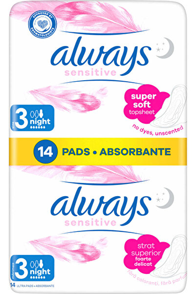 OEM Sensitive absorbante Ultra Night mărimea 3, 14 buc