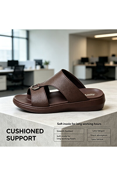 Dhiaa Walk Men's Leather Sandals — Comfortable Arch Support Design — Pressure...