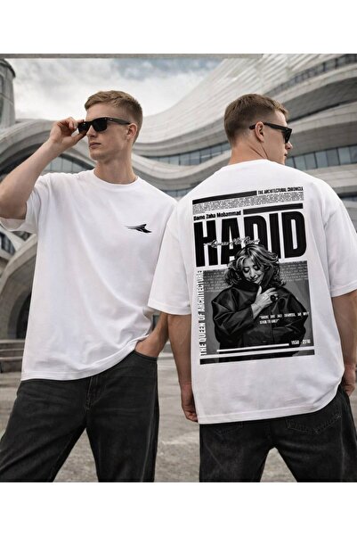 JANTIL MODA Unisex Front and Back Printed Crewneck Oversize T-Shirt - Short S...