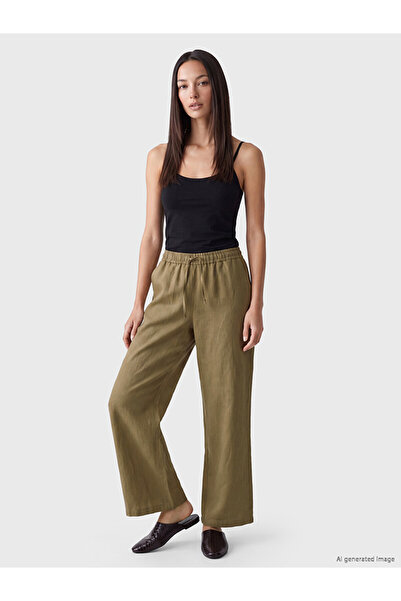 LC Waikiki I Beli Corded 100% Linen Women's Pants from Freezen Store