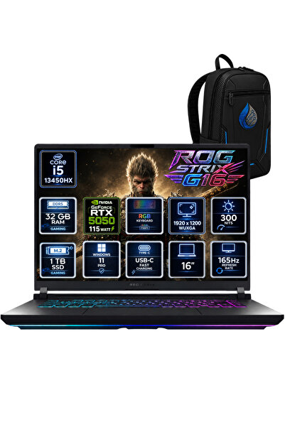 ASUS ROG Strix G16 Intel Core i5-13450HX 32 GB DDR5 1 TB SSD RTX 5050 8GB 16'...