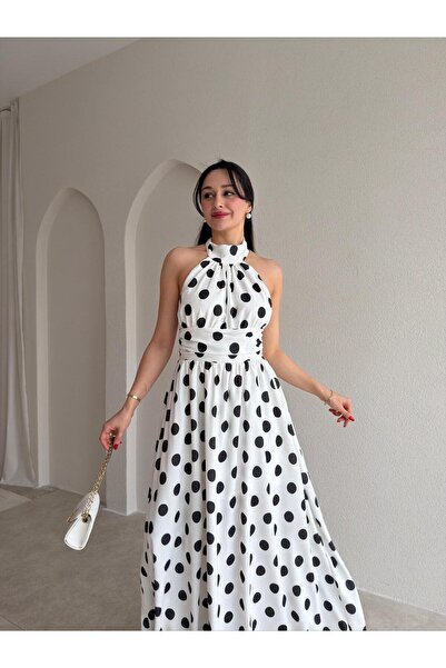 Mooi Butik Disney Polka Dot Maxi Dress 1569 - White